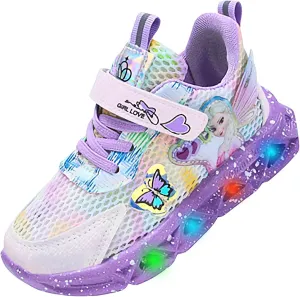 Light Up Shoes for Girls LED Princess Sneakers Zapatos para Niñas Baby Toddler Birthday Shoes Tenis para Niñas