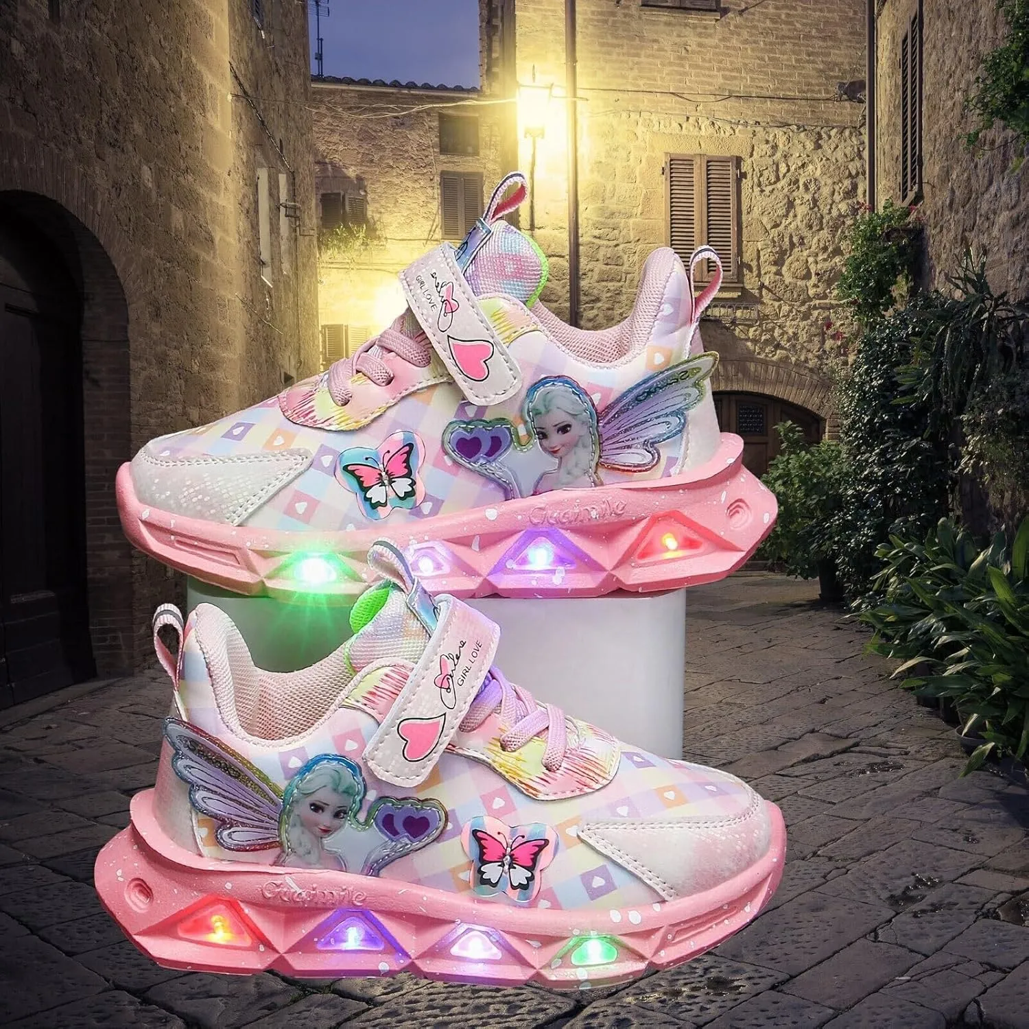 Light Up Shoes for Girls LED Princess Sneakers Zapatos para Niñas Baby Toddler Birthday Shoes Tenis para Niñas