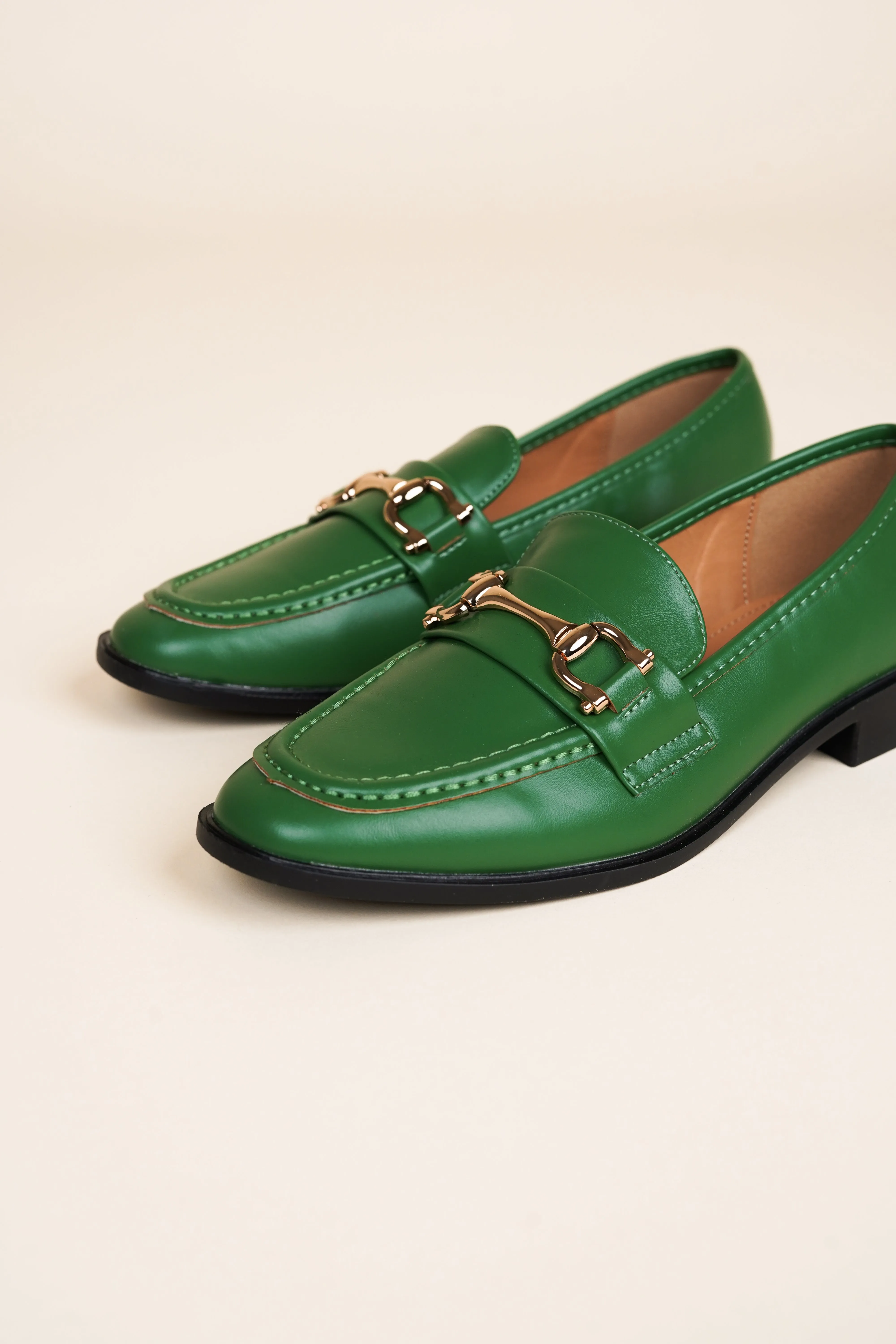Loafers dames met gesp groen - Layla
