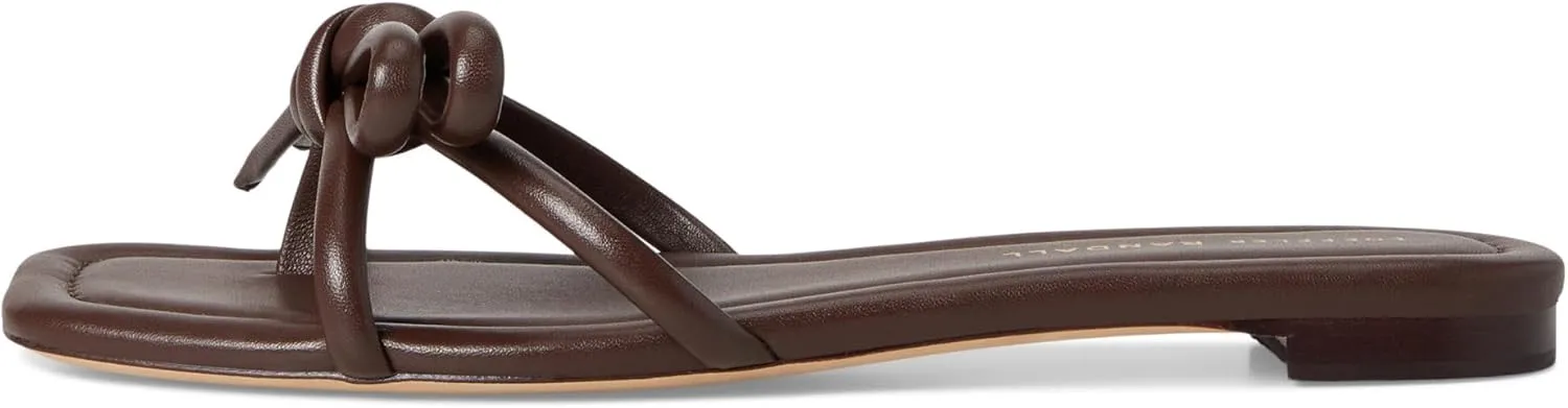 Loeffler Randall Women's Hadley Leather Bow Flat Sandals