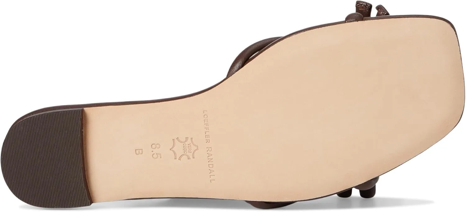 Loeffler Randall Women's Hadley Leather Bow Flat Sandals
