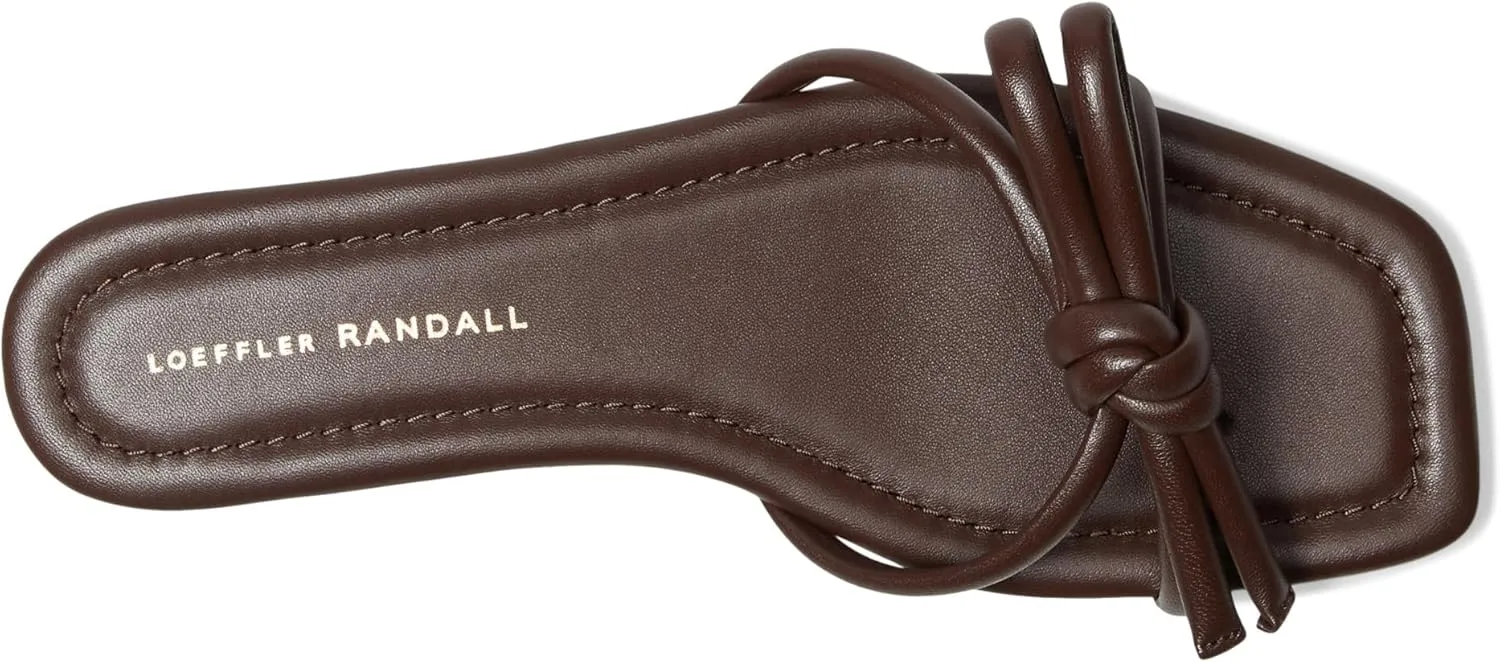 Loeffler Randall Women's Hadley Leather Bow Flat Sandals