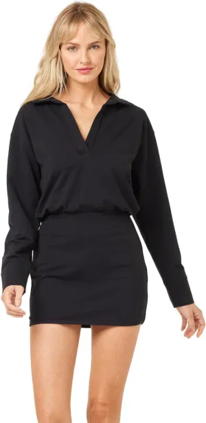 L*Space Carson Dress for Women, Everyday Long Sleeve Mini Dress Featuring a Varsity Collar & Athletic Fit