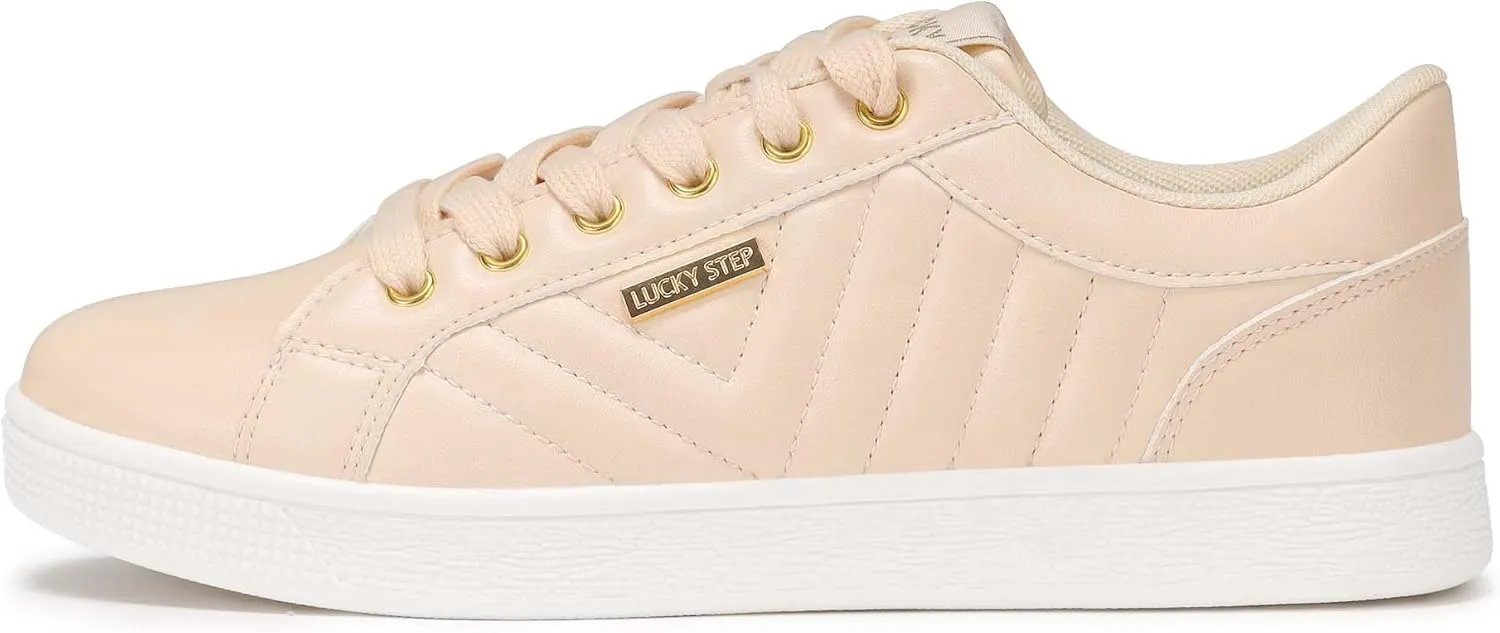 LUCKY STEP Glitter Sneakers Lace up | Fashion Sneakers | Sparkly Shoes for Women