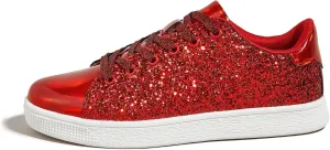 LUCKY STEP Glitter Sneakers Lace up | Fashion Sneakers | Sparkly Shoes for Women