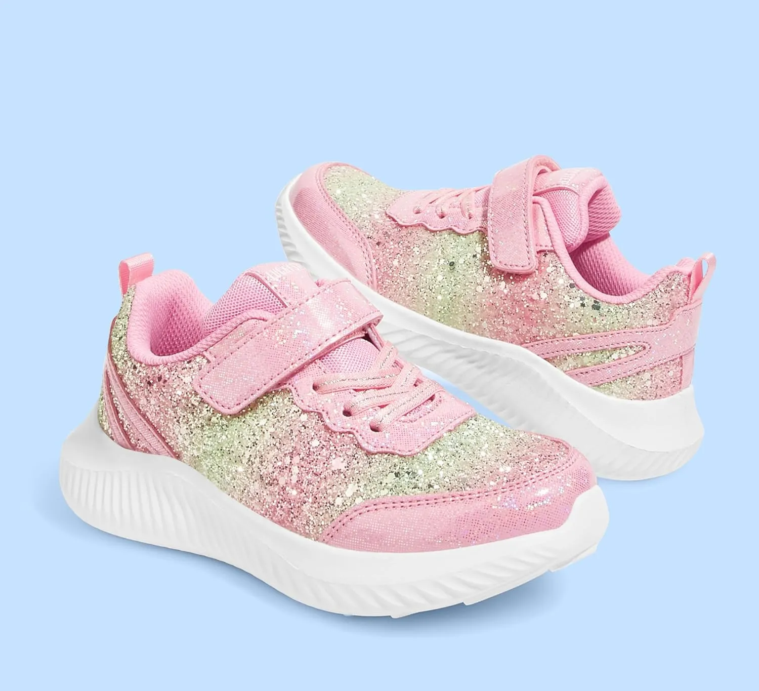 LUCKY STEP Kid's Glitter Fashion Sneakers Sparkly Princess Tennis Bling Shiny Sequins Athletic Walking School Shoes for Children/Boys/Girls