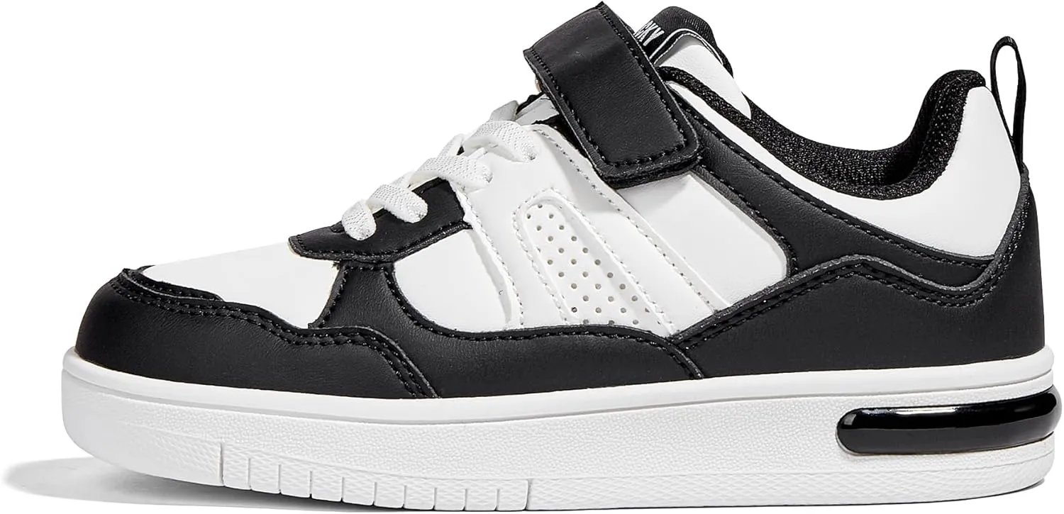 LUCKY STEP Kid's Sneakers School Running Loafers Low Top Walking Tennis Casual Shoes Strap Athletic Fashion Sneakers for Children/Boys/Girls