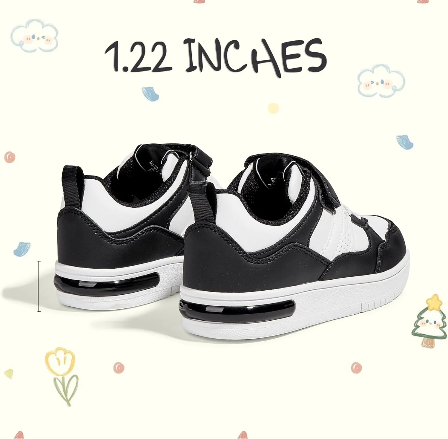 LUCKY STEP Kid's Sneakers School Running Loafers Low Top Walking Tennis Casual Shoes Strap Athletic Fashion Sneakers for Children/Boys/Girls
