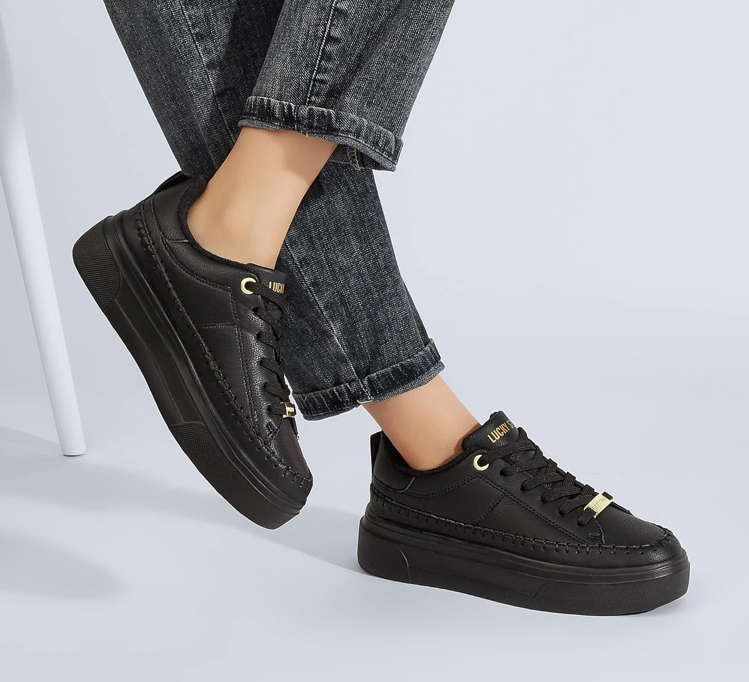LUCKY STEP Platform Glitter Sneakers for Women Fashion Sparkly Bling Shiny Low Top Tennis Sneakers Faux Leather Casual Walking Shoes
