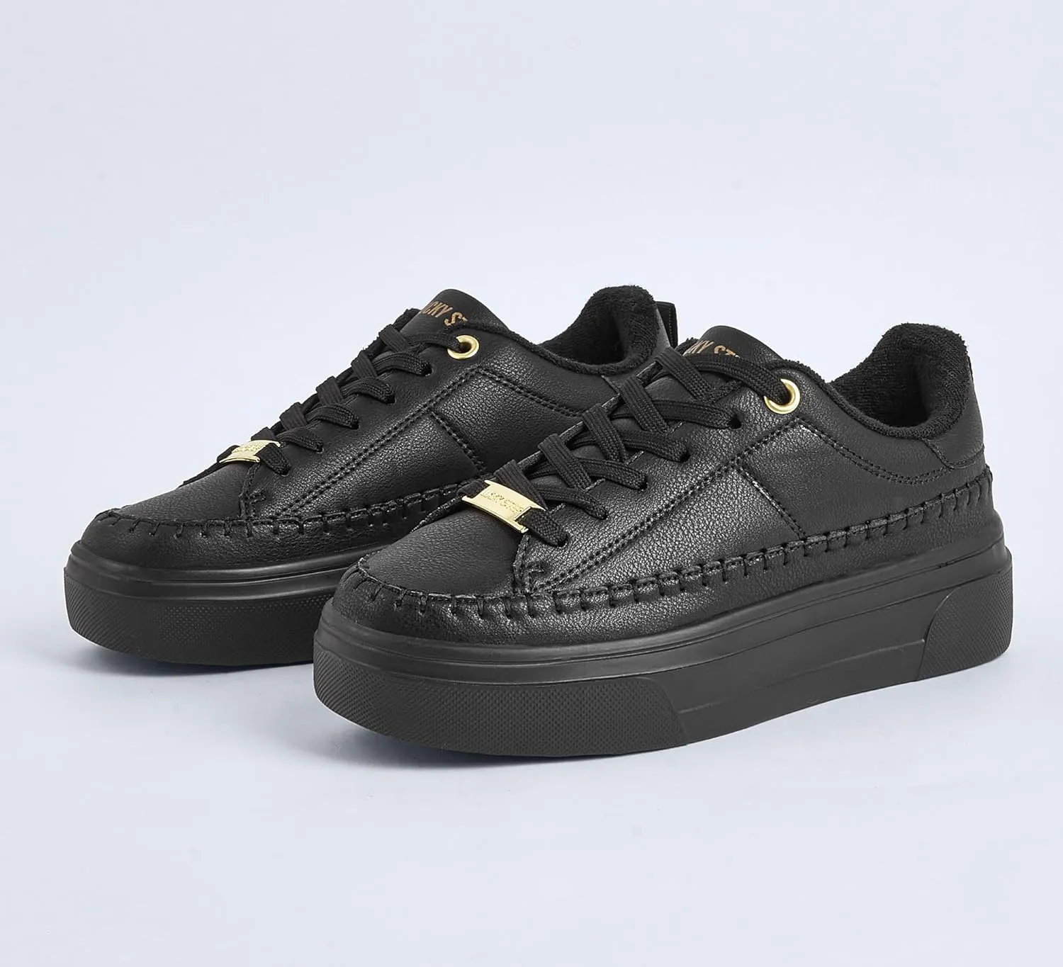 LUCKY STEP Platform Glitter Sneakers for Women Fashion Sparkly Bling Shiny Low Top Tennis Sneakers Faux Leather Casual Walking Shoes