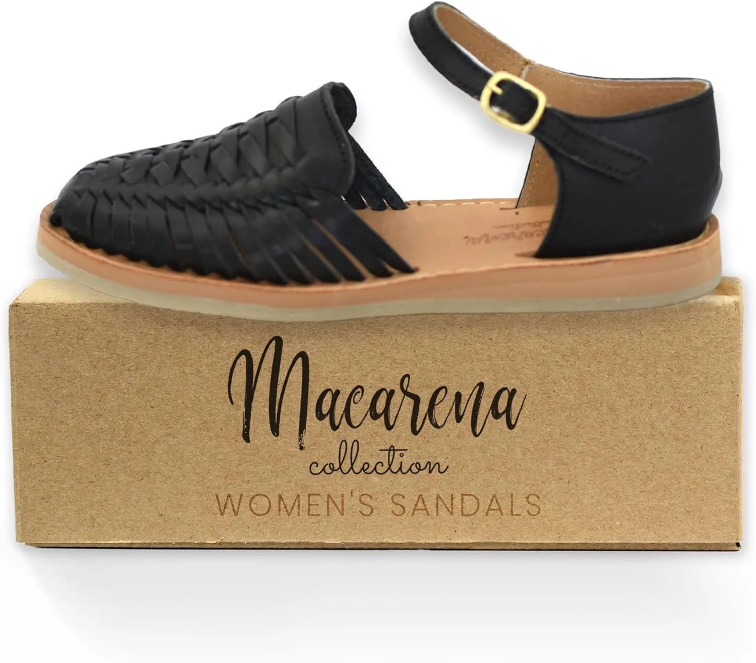 Macarena Collection Womens Shoes Leather Sandals Ankle for Women | Huarache Handmade Mexican Sandals Women | Comfortable & Stylish Womens Sandals 3050 Ankle Strap