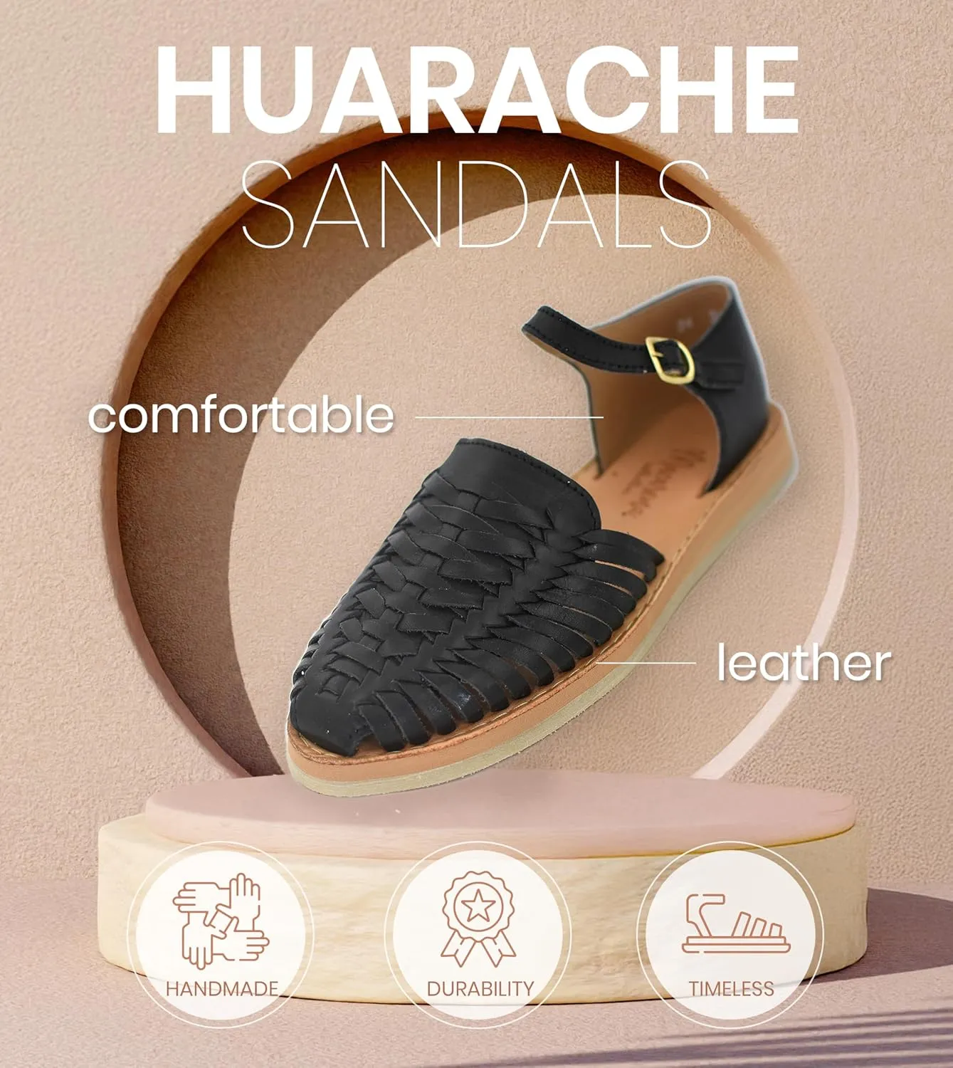 Macarena Collection Womens Shoes Leather Sandals Ankle for Women | Huarache Handmade Mexican Sandals Women | Comfortable & Stylish Womens Sandals 3050 Ankle Strap