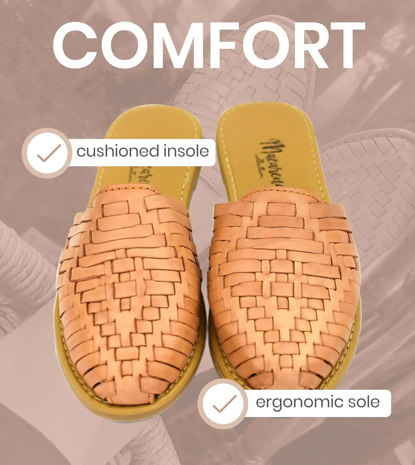 Macarena Collection Womens Shoes Leather Sandals for Women | Huarache Handmade Mexican Sandals Women | Comfortable & Stylish Womens Sandals 702