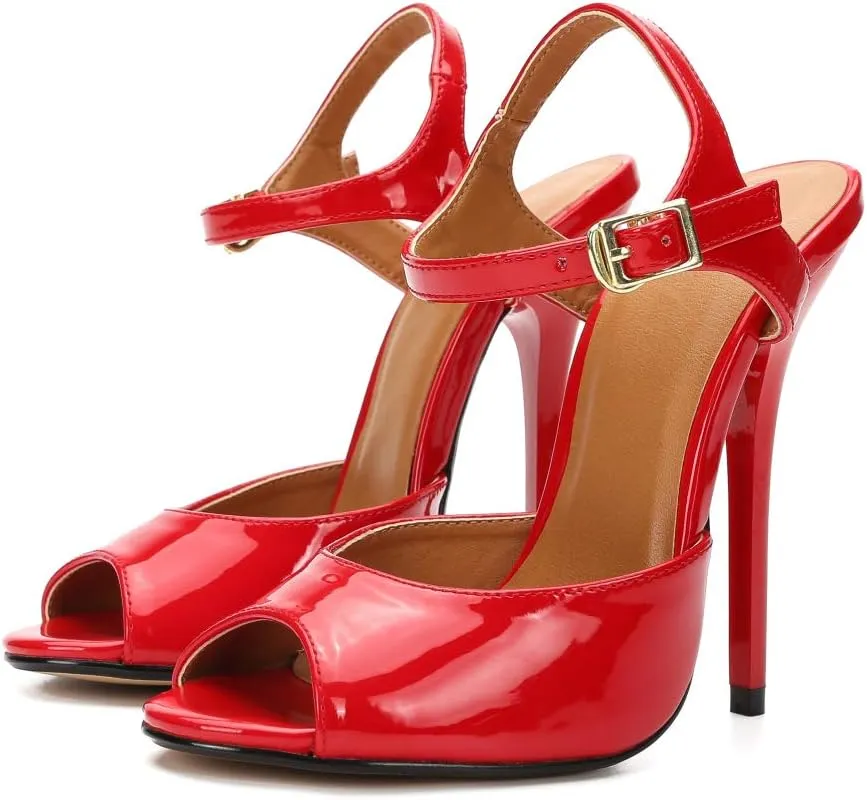 MAIERNISI JESSI Unisex Men's Women's Stiletto High Heel For Women, Ankle Strap Peep Toe Slingback Sandals