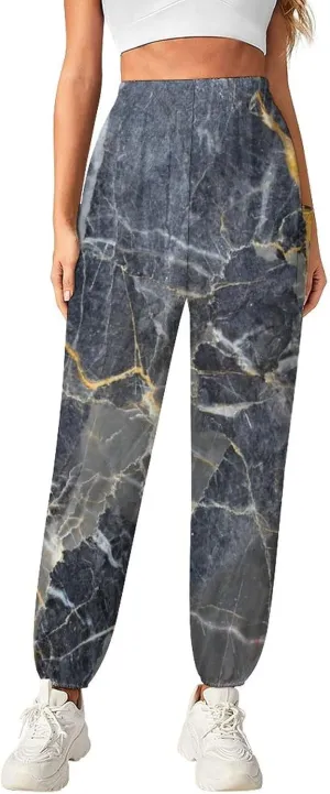 Marble Texture Yoga Bloomers Women Hippie Harem Pants Lantern Pants Elastic Gym Long Pants Casual Loose Sweatpants