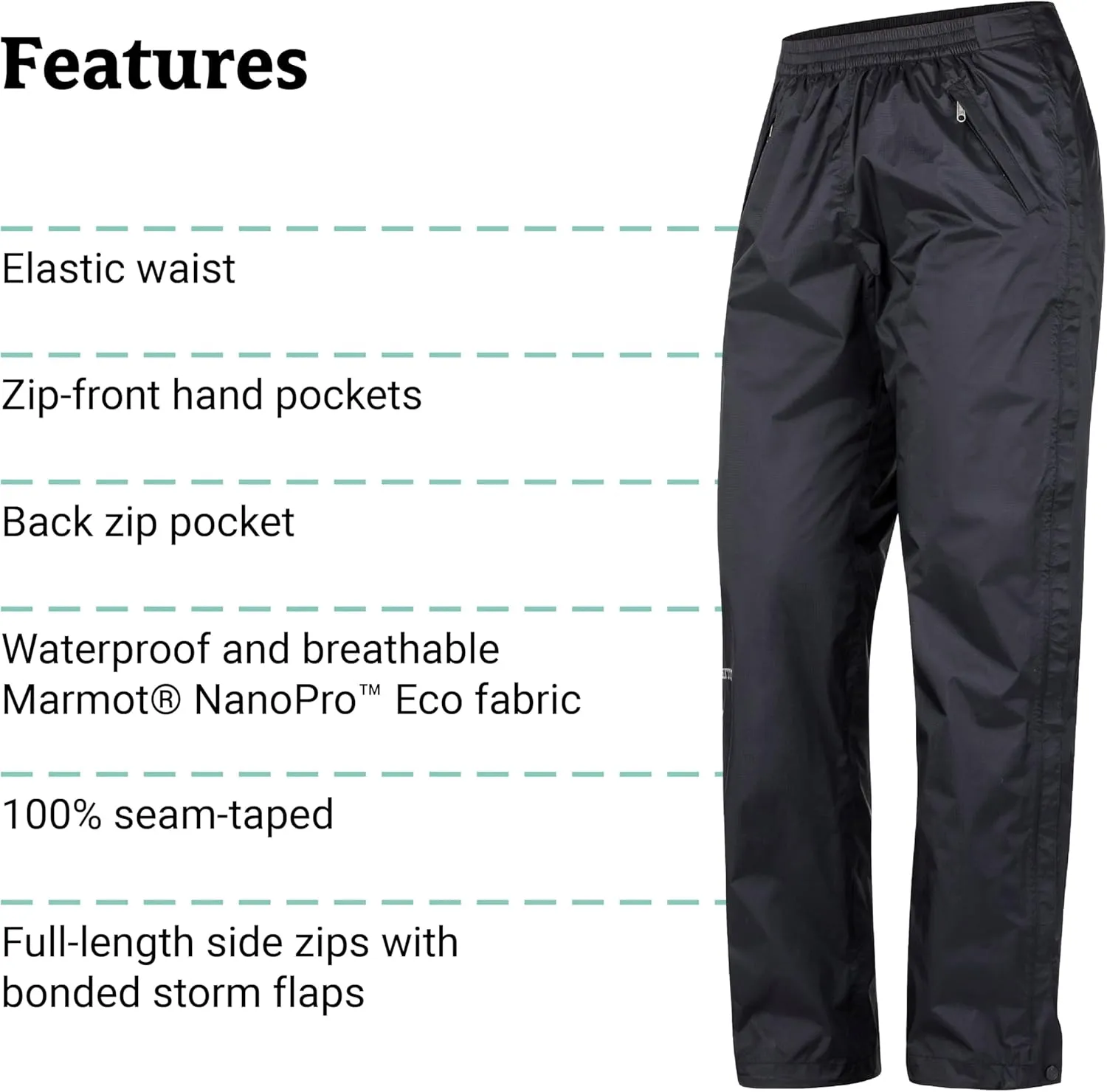 MARMOT Women's Precip Eco Full Zip Pants