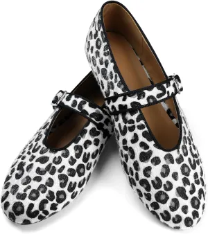 Mary Jane Shoes Women Ballet Flats with Buckle Strap Round Toe Wide Width Closed Toe Flats for Women Dressy