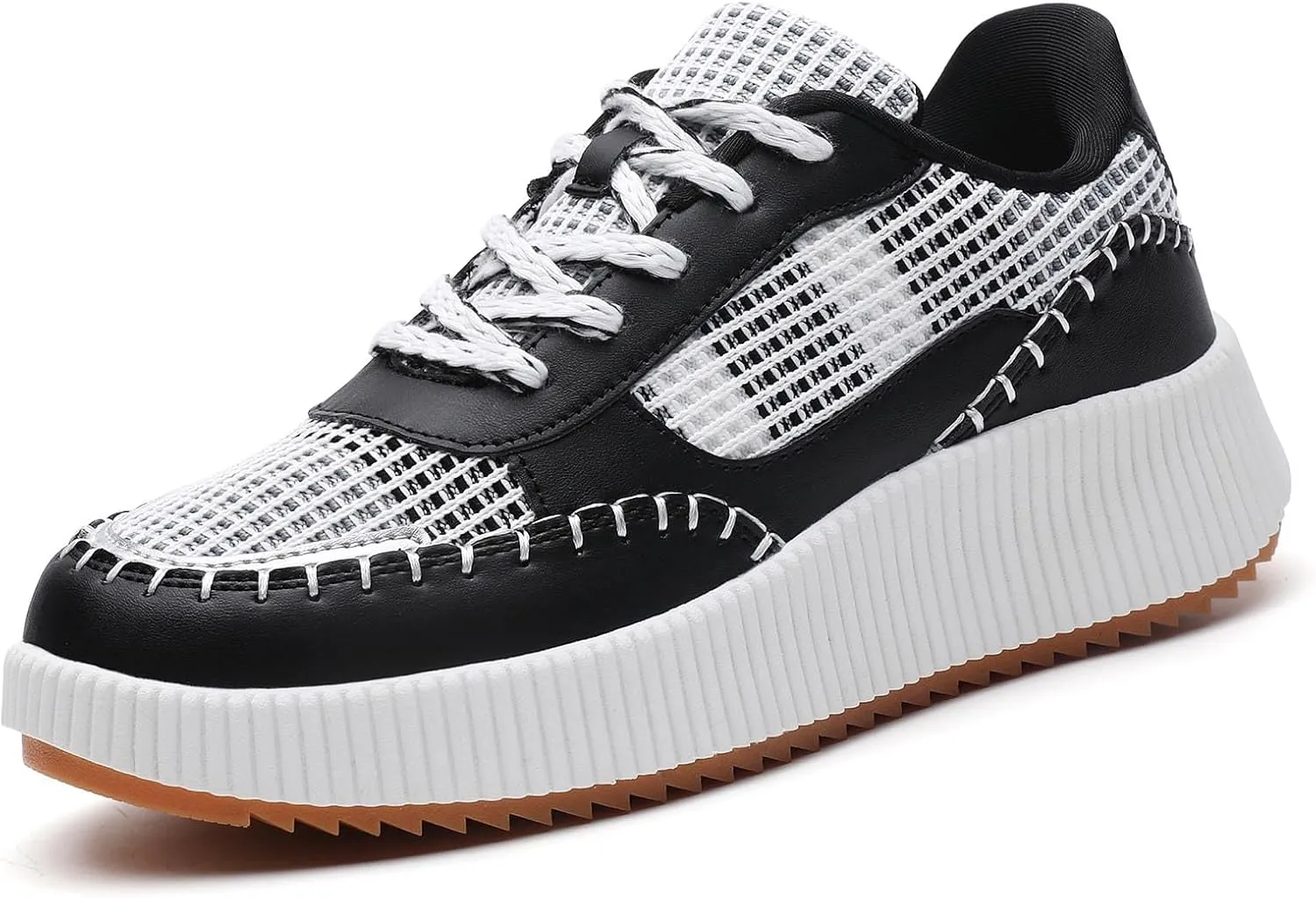 Meidiastra Women's Platform Fashion Sneakers Casual Chunky Low Top City Walking Shoes Lace UP Dolen Sneaker 2024 Orthopedic Walking Shoes with Plantar Fasciitis