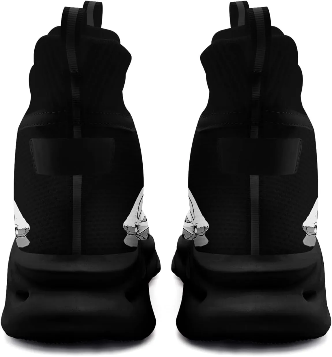 Men's Athletic High Top Walking Shoes Non Slip Skull Lightweight Fashion Sneakers for Women Hip Hop Cushion Running Shoes