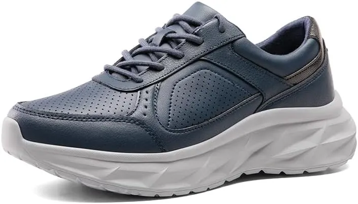 Men's Comfortable Leather Walking Shoes Running Tennis Athletic Gym Workout Cross Training Sneakers
