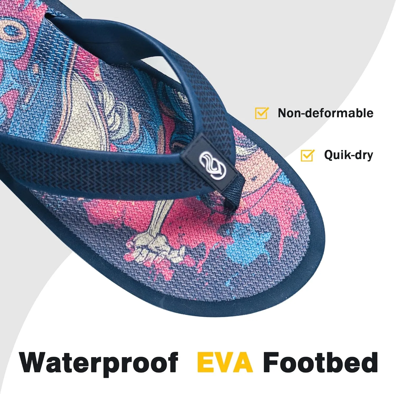 Men's Flip Flops & Sandals with Arch Support - Non-Slip Textured Sole,Waterproof for Beach