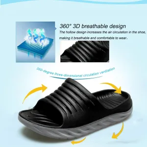 Mens Sport Recovery Sandals Plantar Fasciitis Thick Cushion Slides Sandals Lightweight Comfort Orthotic Slippers