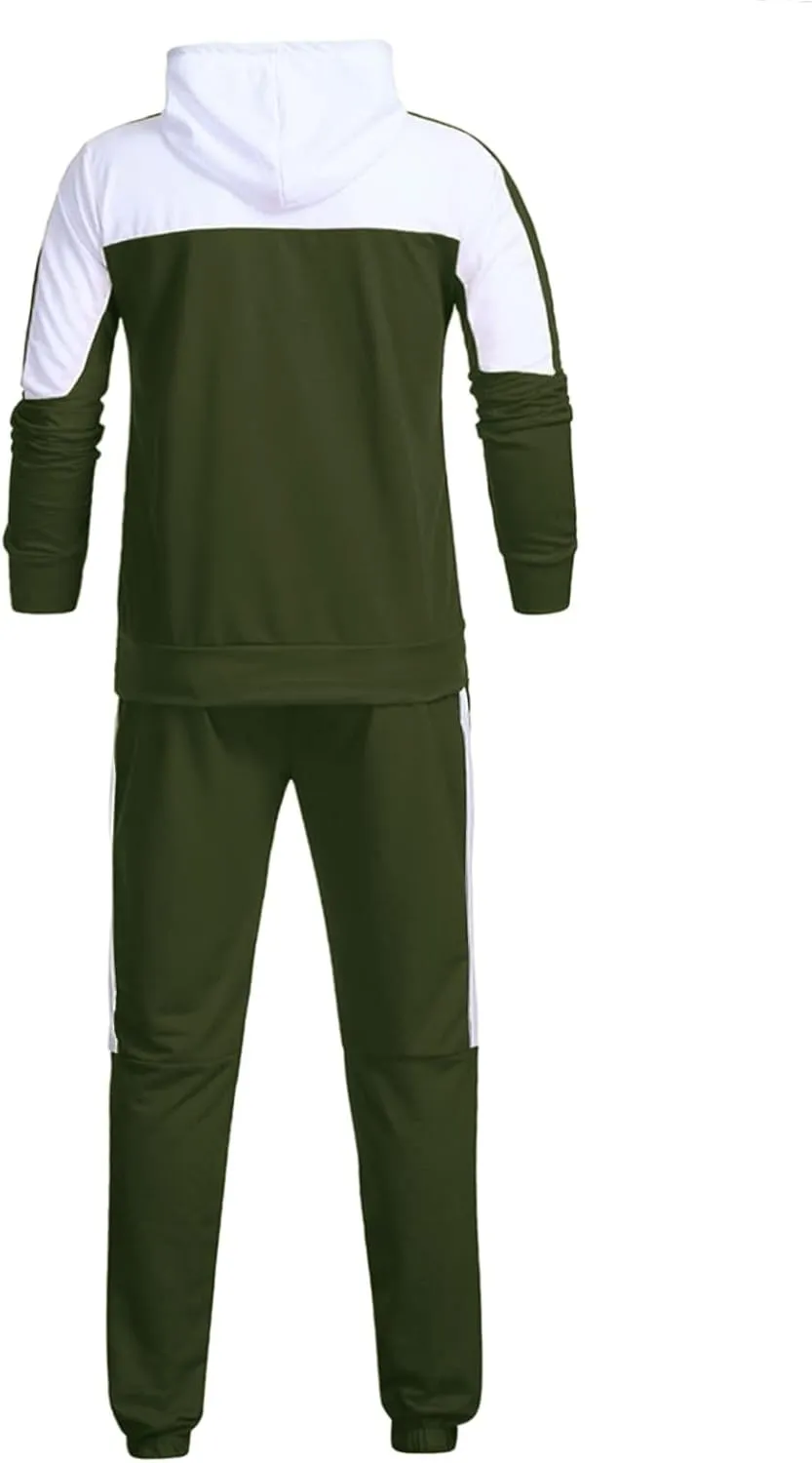 Men's Tracksuits Sets Sets Leisure Solid Color Sweater Pants Sports Suit Drawstring Zip Up Jackets Men Zip Up Hoodie