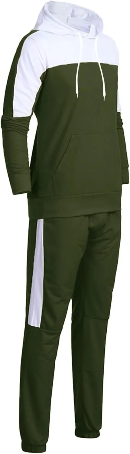 Men's Tracksuits Sets Sets Leisure Solid Color Sweater Pants Sports Suit Drawstring Zip Up Jackets Men Zip Up Hoodie