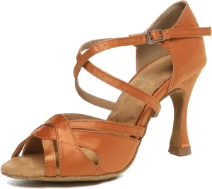 Minishion Womens Ankel Strap Latin Salsa Dance Shoes Wedding Evening Sandals