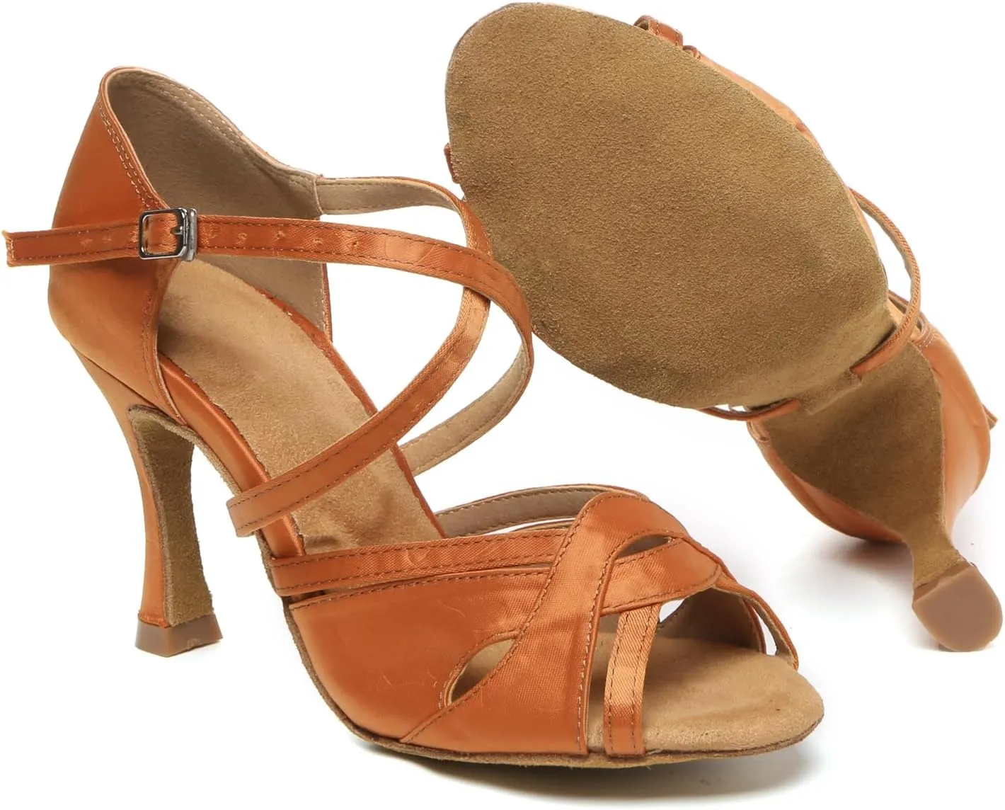 Minishion Womens Ankel Strap Latin Salsa Dance Shoes Wedding Evening Sandals
