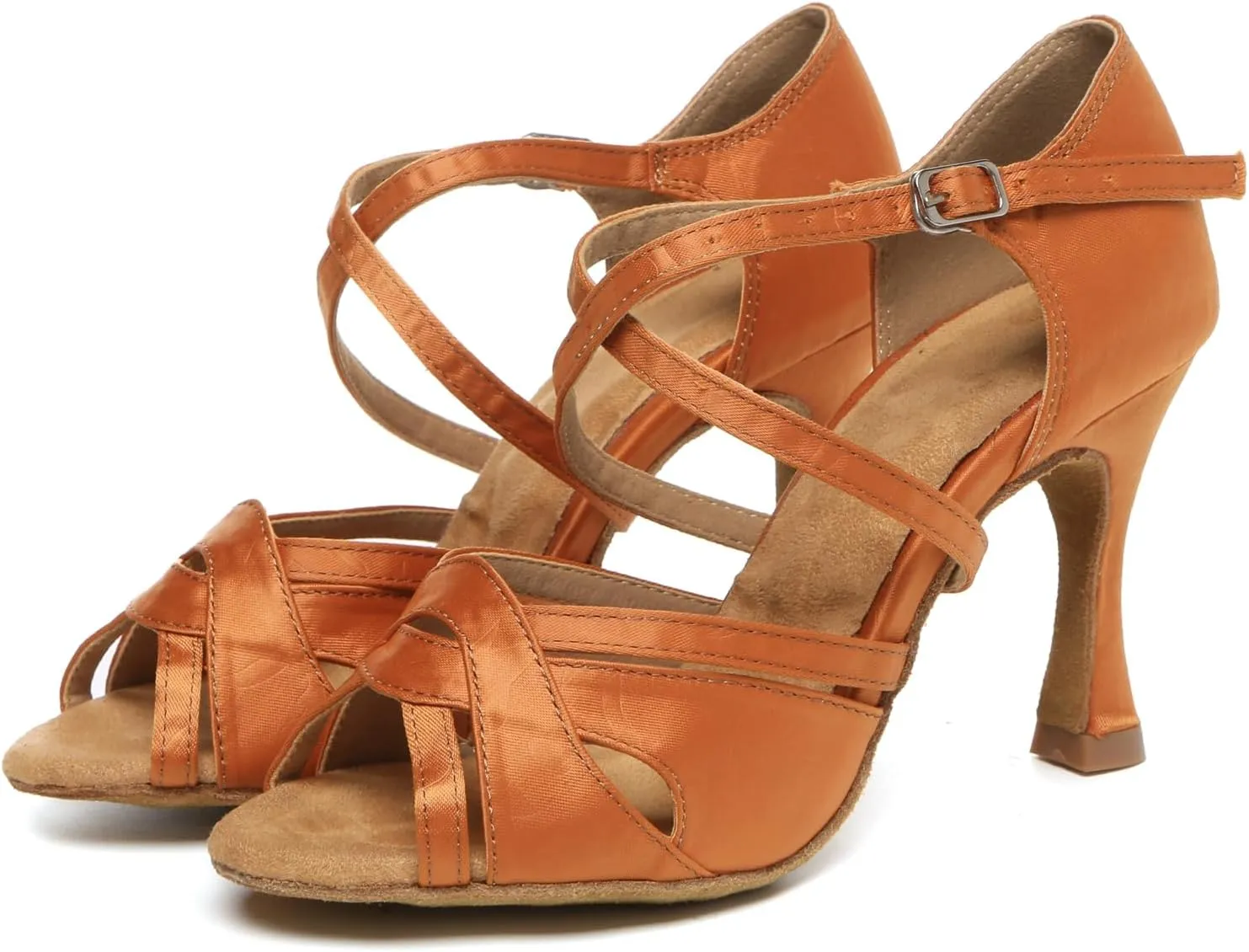 Minishion Womens Ankel Strap Latin Salsa Dance Shoes Wedding Evening Sandals