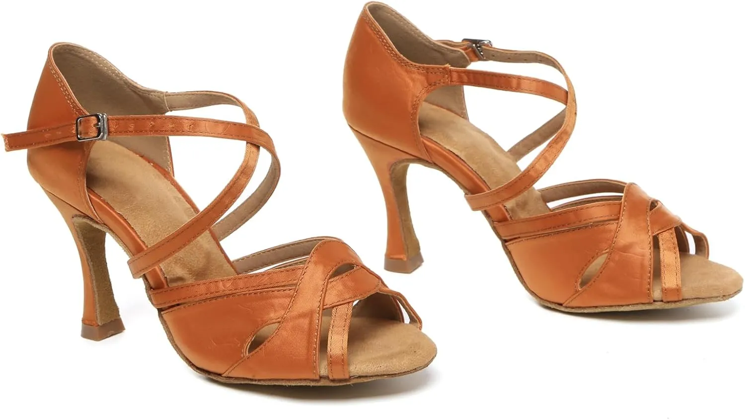 Minishion Womens Ankel Strap Latin Salsa Dance Shoes Wedding Evening Sandals