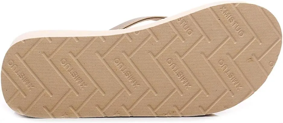 MIOKE Women's Wedge High Heel Flipflops Sandals Platform Summer Beach Nonslip Comfort Casual Thong Sandal