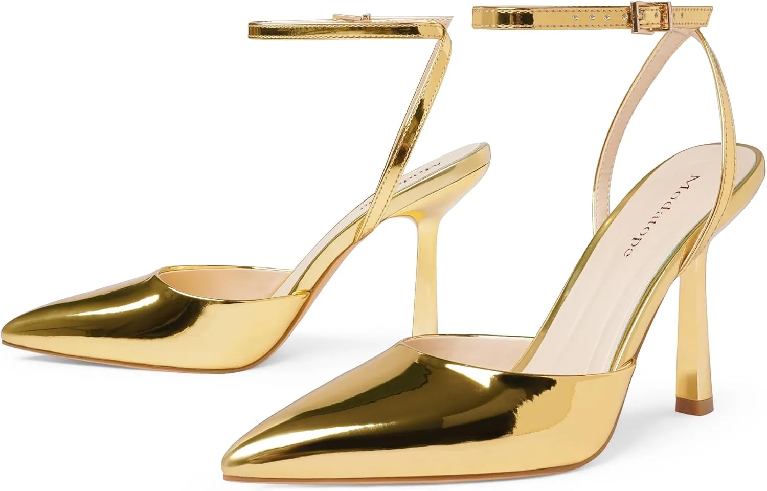 Modatope Closed Toe Ankle Strap Heels Women Pumps Pointed Toe Heeled Sandals for Women Stiletto Wedding Dress Shoes