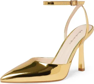 Modatope Closed Toe Ankle Strap Heels Women Pumps Pointed Toe Heeled Sandals for Women Stiletto Wedding Dress Shoes