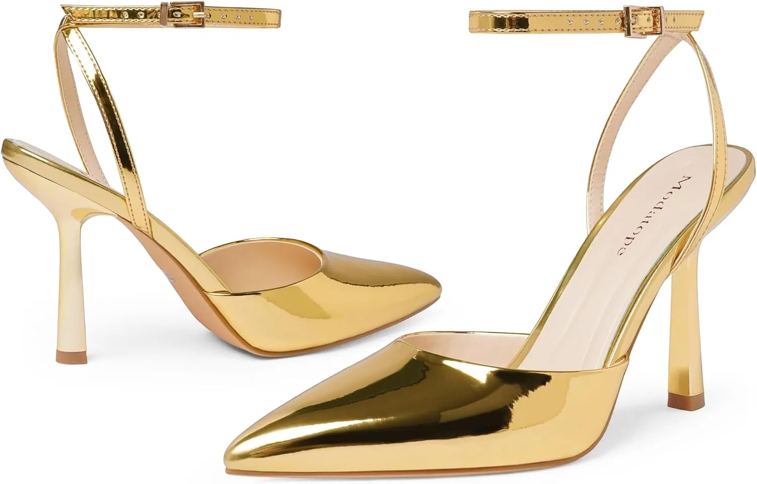 Modatope Closed Toe Ankle Strap Heels Women Pumps Pointed Toe Heeled Sandals for Women Stiletto Wedding Dress Shoes