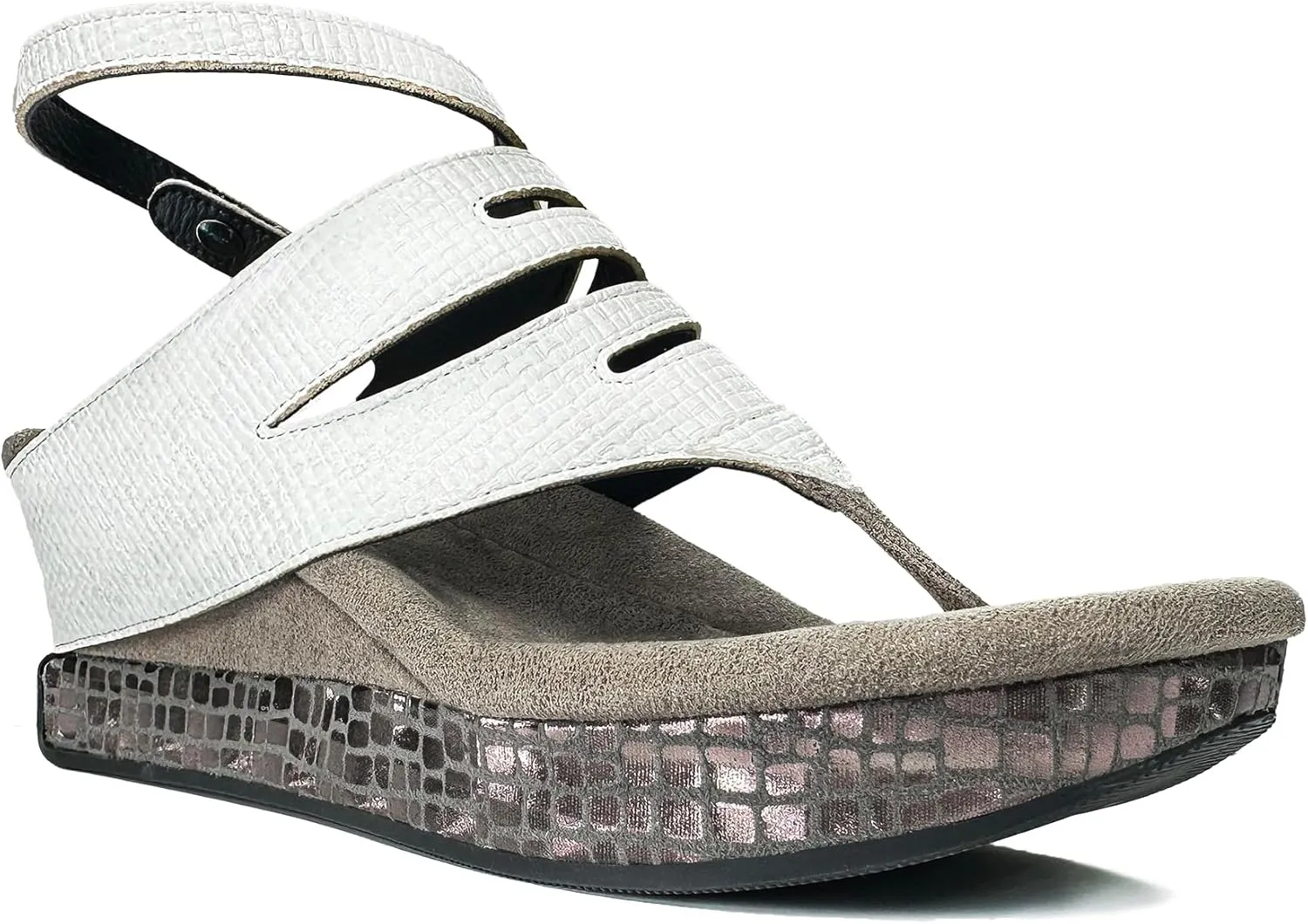 Modzori Grace 1 Women's Reversible Mid-wedge Sandals with Adjustable Ankle Strap