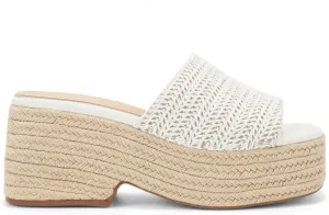 Monrovia Platform Sandals for Women, Wedge Espadrille Slides with Raffia Straw, Comfortable Brown Summer Sandals for Beach, Walking, Camping, Vacation