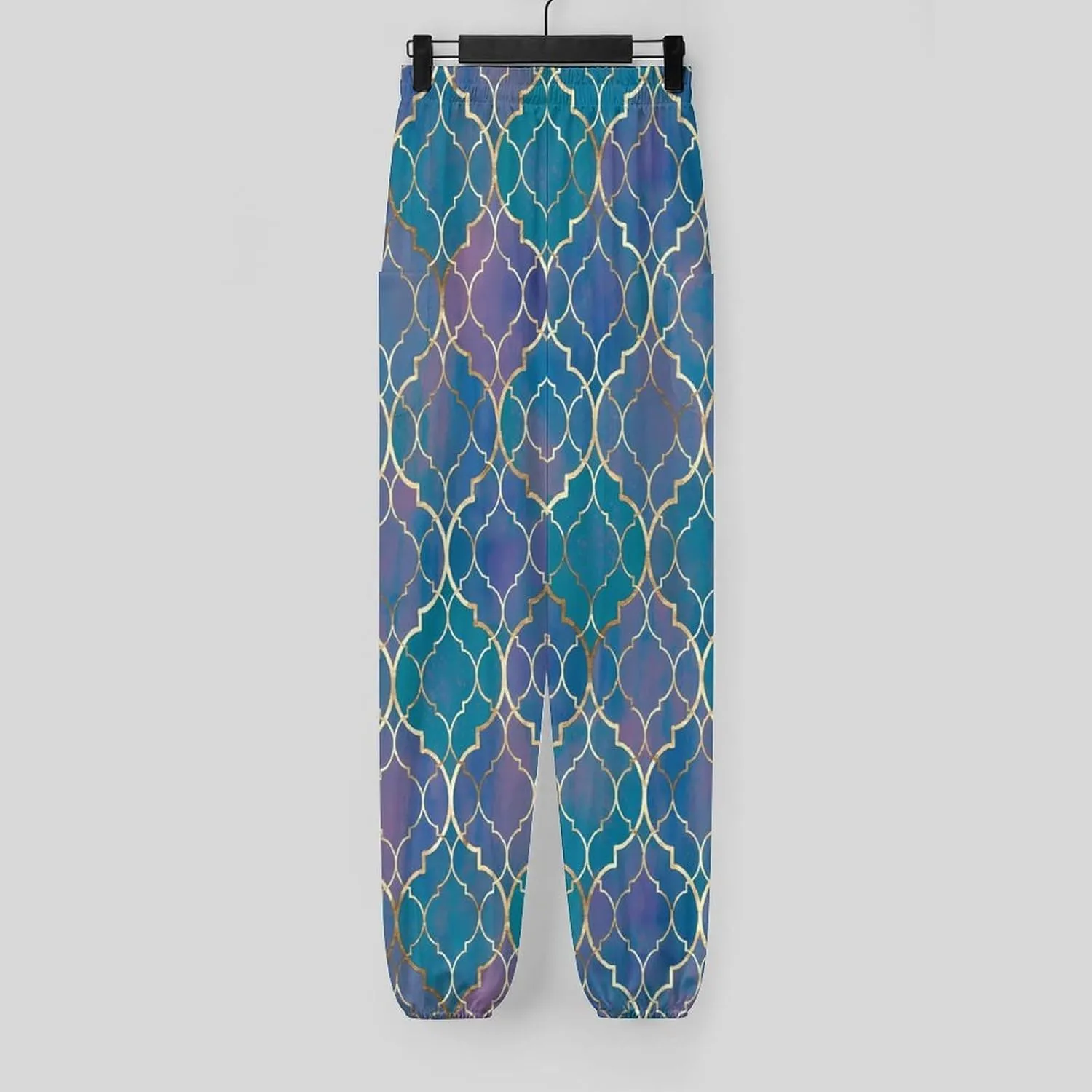 Moroccan Texture Yoga Bloomers Womans Hippie Harem Pant Lantern Pants Elastic Gym Yoga Clothes Loose Casual Slacks