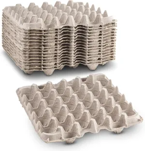 MT Products Pulp Fiber Egg Flat Cartons Holds 30 Eggs - Egg Crate for Chicken Farm - Made in the USA