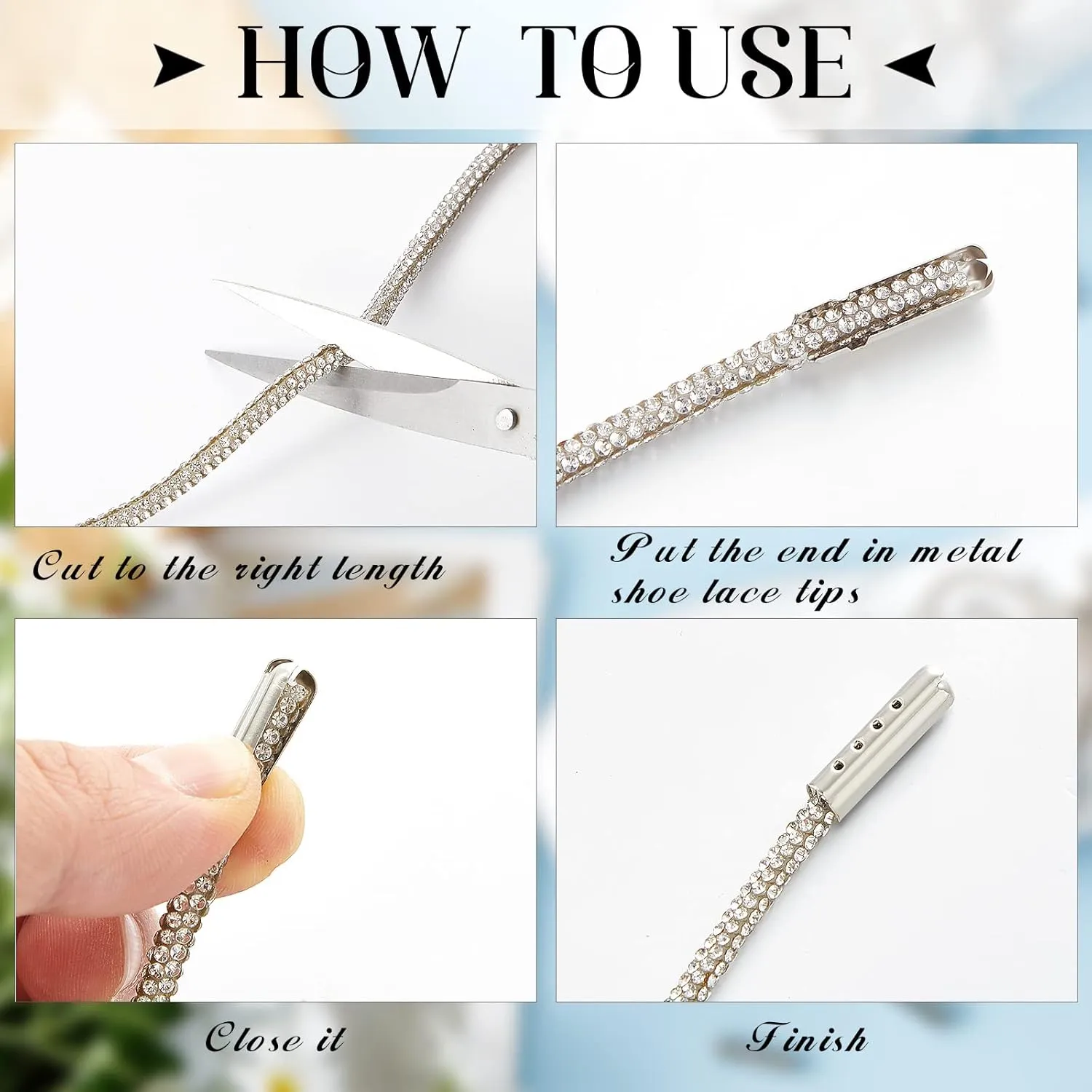 MTLEE Rhinestone Shoe Laces Bling Shoe Laces Rhinestone Hoodie String Glitter Cords for Sneakers with Aglets