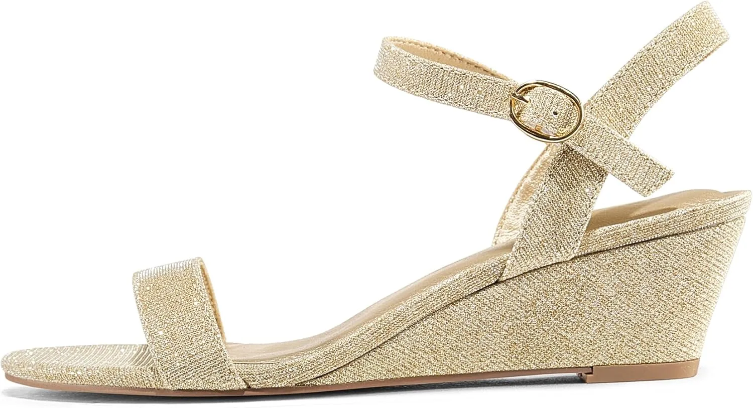 mysoft Women's Wedge Sandals 2 Inch Low Heel Open Toe Ankle Strap Summer Wedding Party Dress Shoes
