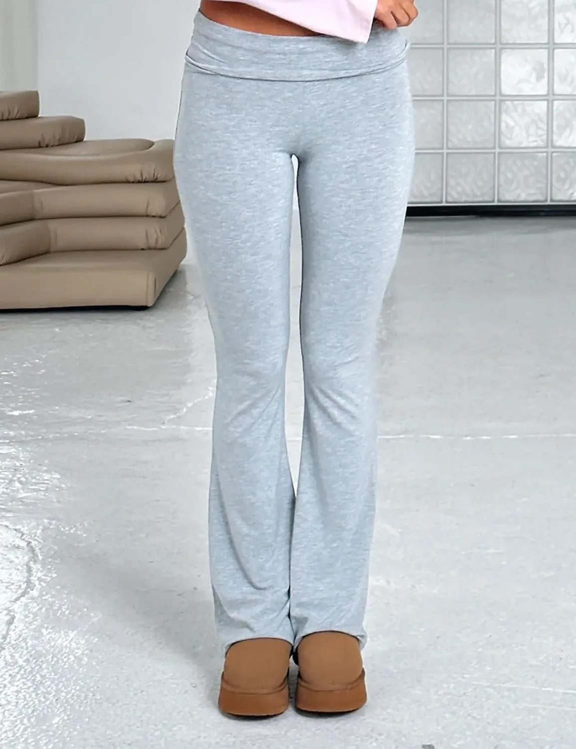NUFIWI Women Skinny Flare Yoga Pants Low Waist Bootcut Bell Bottom Leggings Lounge Jogger Sweatpants Streetwear