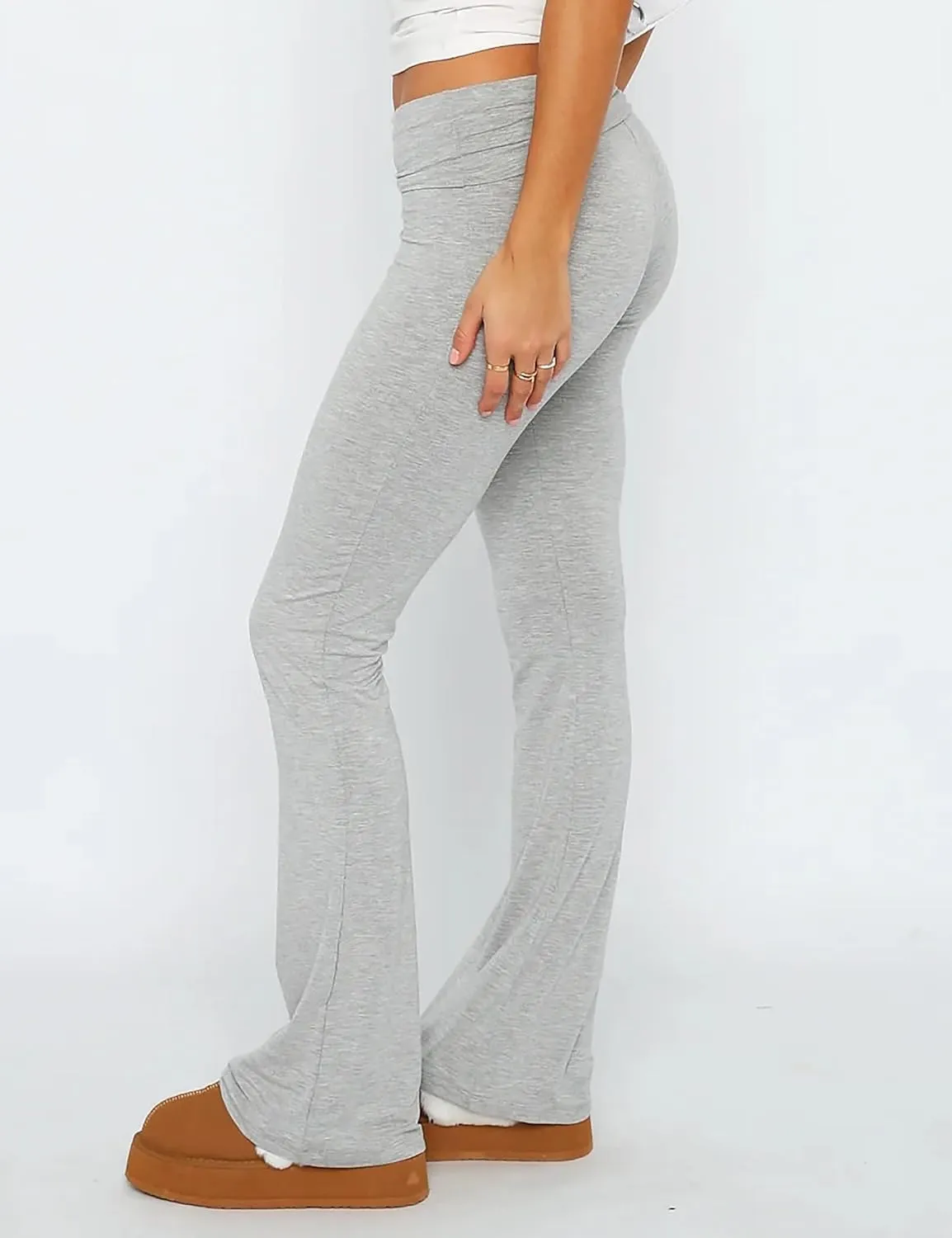 NUFIWI Women Skinny Flare Yoga Pants Low Waist Bootcut Bell Bottom Leggings Lounge Jogger Sweatpants Streetwear