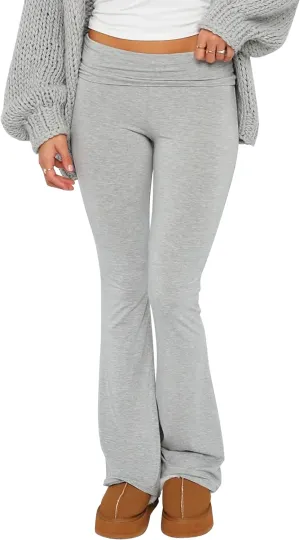 NUFIWI Women Skinny Flare Yoga Pants Low Waist Bootcut Bell Bottom Leggings Lounge Jogger Sweatpants Streetwear