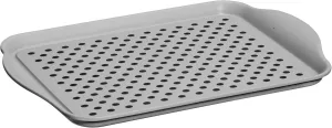 OGGI Anti Slip Serving Tray with Handles- Gray Rectangle Tray - Ideal for Eating, Breakfast, Food, Appetizer Tray, Serving