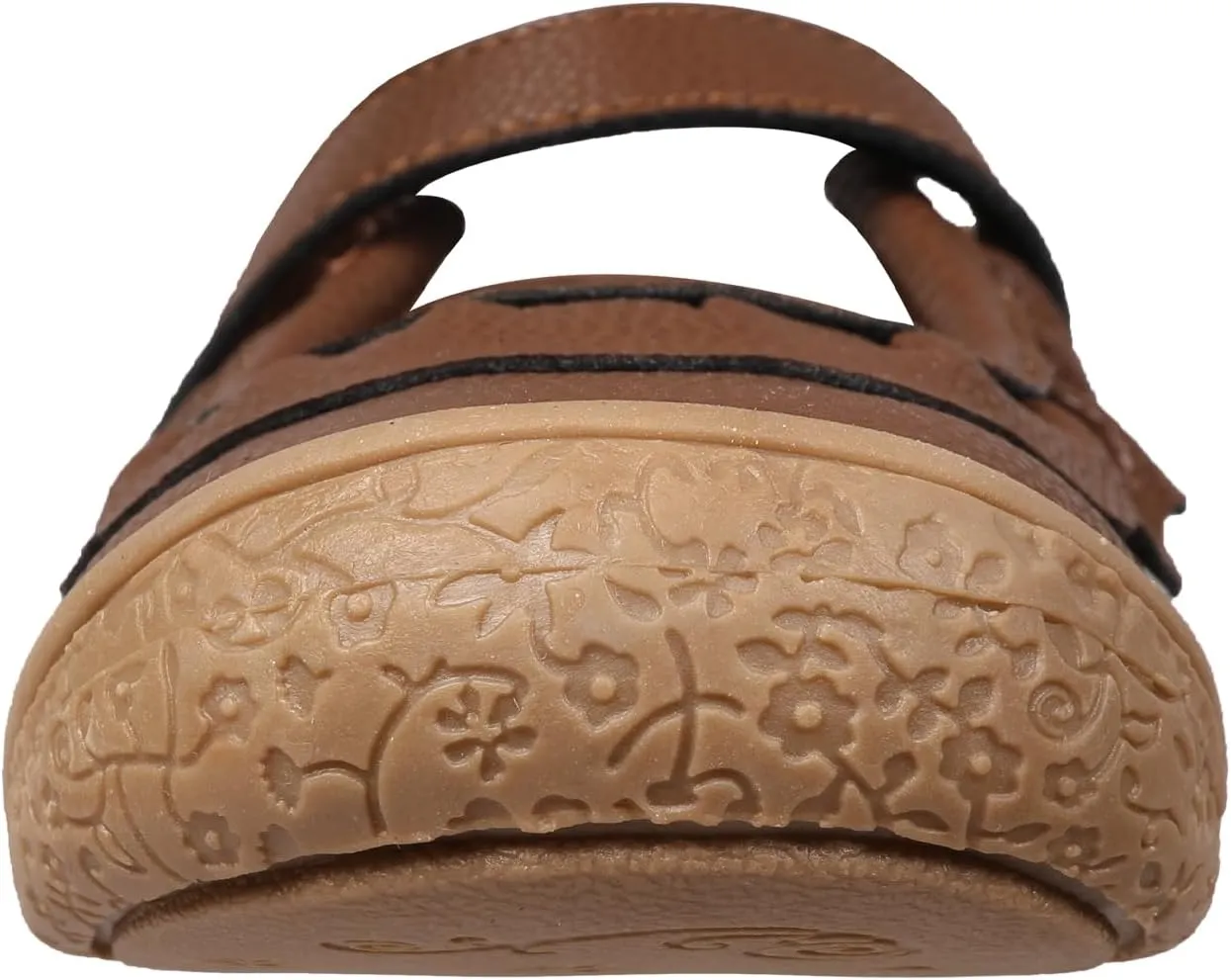 Oomphies Amina Leather Mary Jane Shoes for Girls – Ruffled Dress Shoes with Hook & Loop Closure, Soft Cushion Footbed
