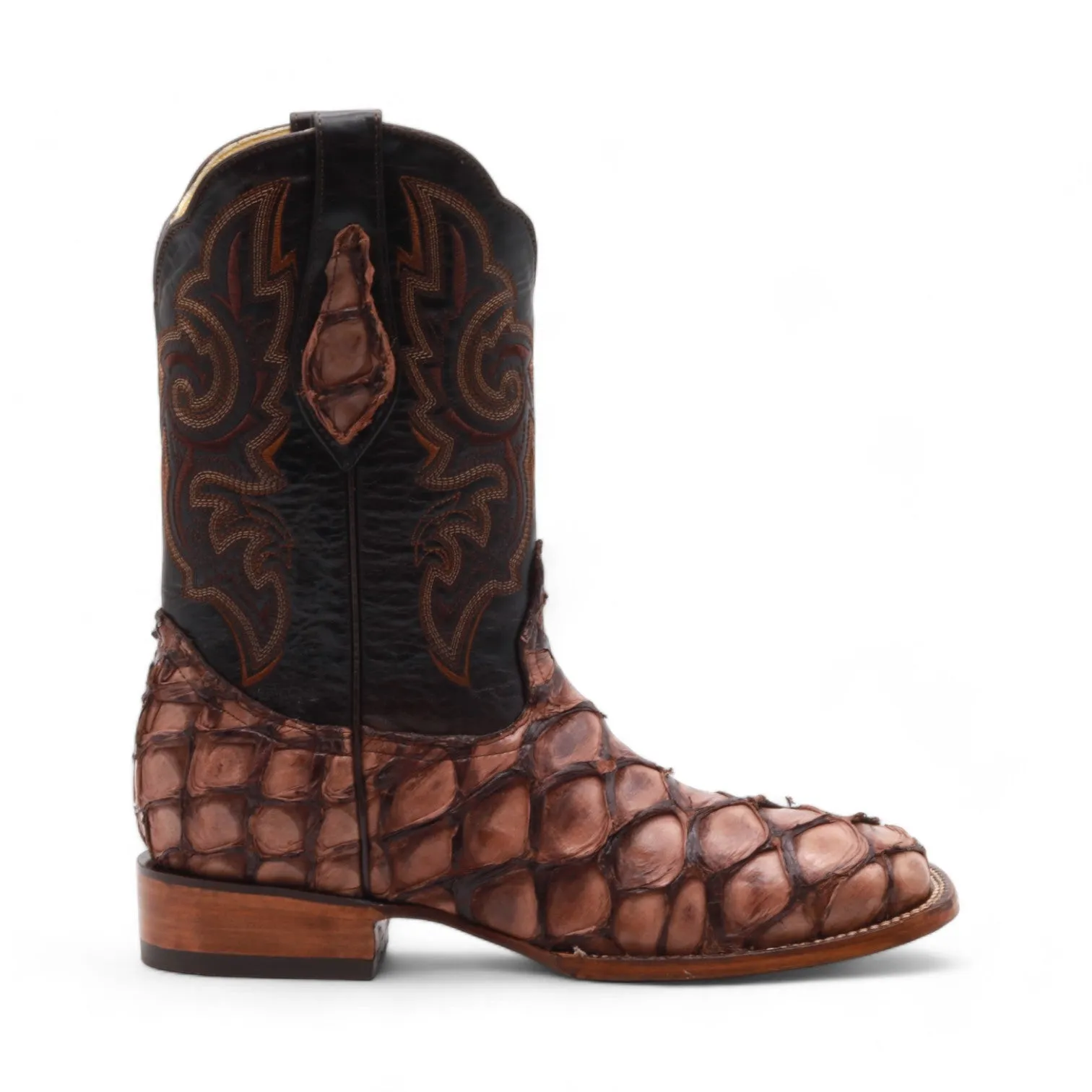 Orson Men's Brown Pirarucu Exotic Leather Boots