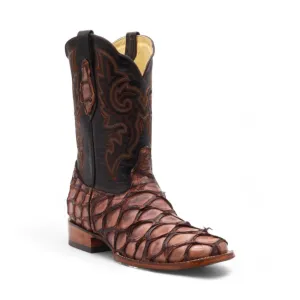 Orson Men's Brown Pirarucu Exotic Leather Boots
