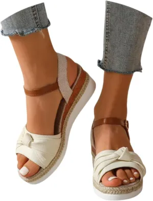Orthopedic Wedge Sandals For Women Dressy Summer Comfortable Walking, Womens Espadrilles Wedges Sandals Heels Open Toe Platform Buckle Ankle Strap Casual Beach Shoes 2025 Vacation
